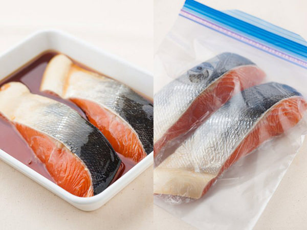 下味をつけて魚を冷凍するイメージ