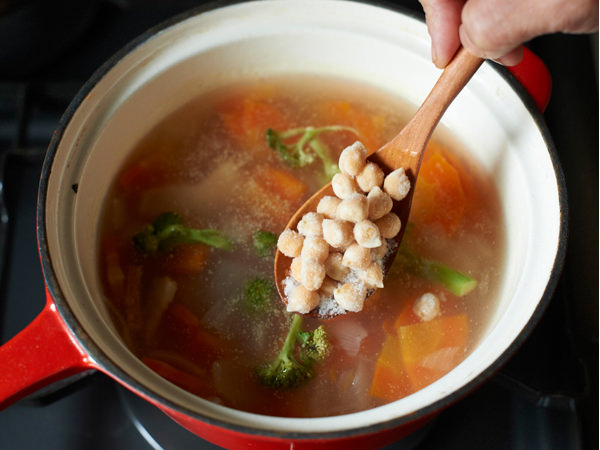 豆の使い方アイディア、スープに入れる