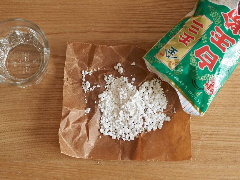 白玉粉で作る1人分のおもちのレシピ、材料イメージ