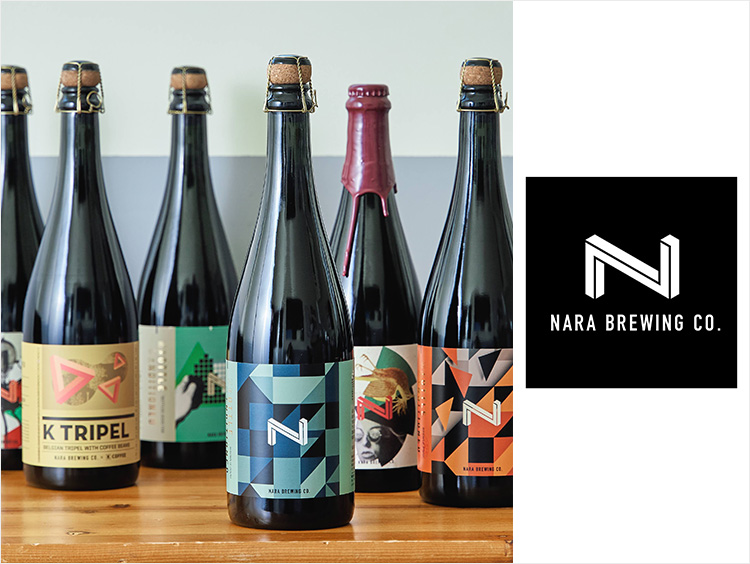 左：＜奈良醸造＞商品集合イメージ、右：奈良醸造ロゴ