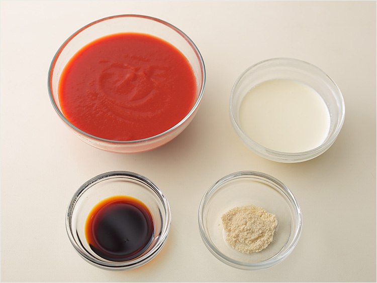 豆腐ハンバーグのソースの材料のイメージ
