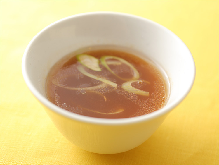 ゆで汁で作ったスープの出来上がりのイメージ