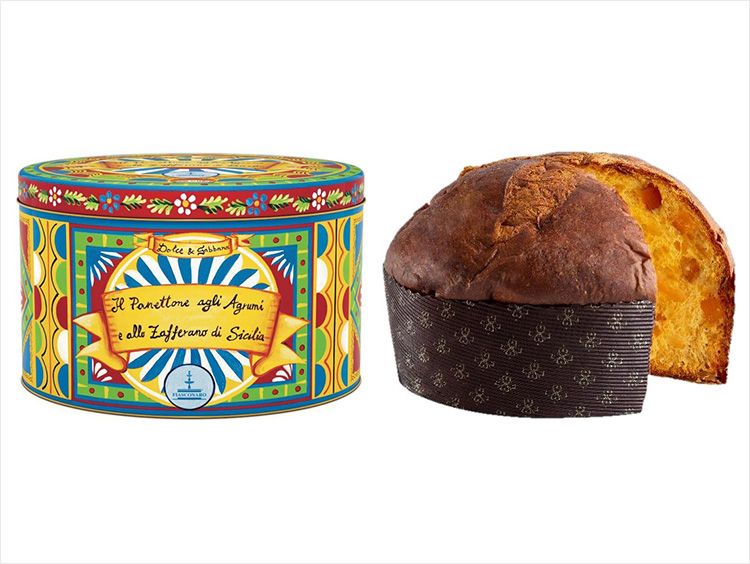 ＜ドルチェ＆ガッバーナ＞Dolce&Gabbana×Fiasconaro　パネットーネ（シチリアフルーツ＆サフラン）イエローブルー500g