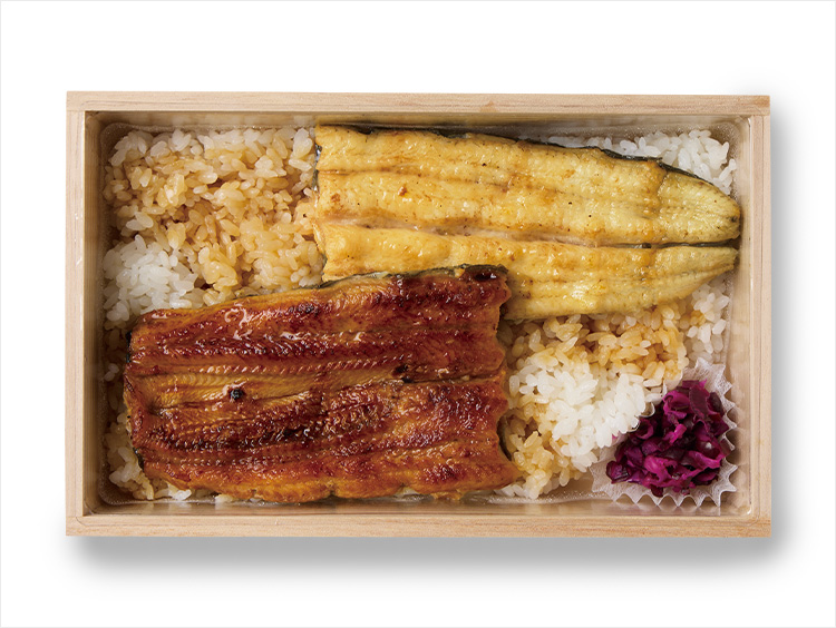 <新橋 ての字>紅白国産うなぎ木箱弁当