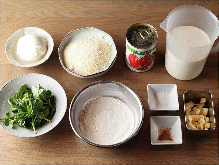 ベシャメルとその他の材料