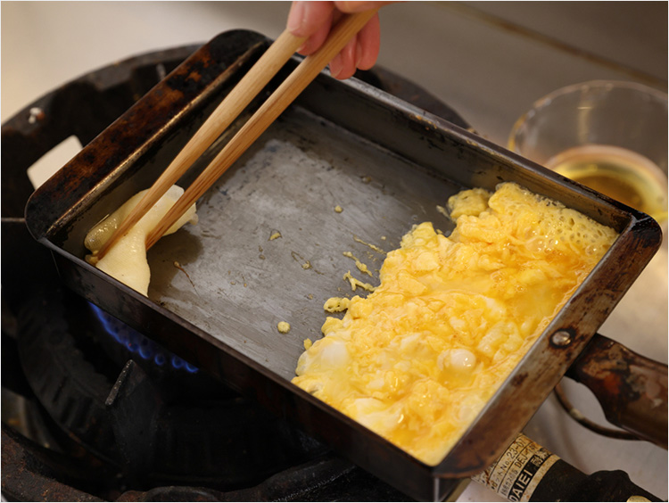 油を奥側に塗るイメージ