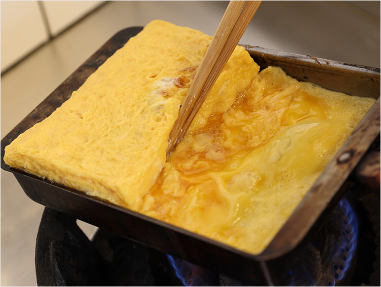 全体に卵液がいきわたったところ