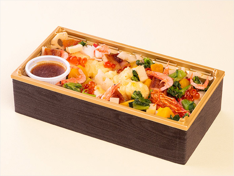 <すしべん>海老天と海鮮バラちらし~春~