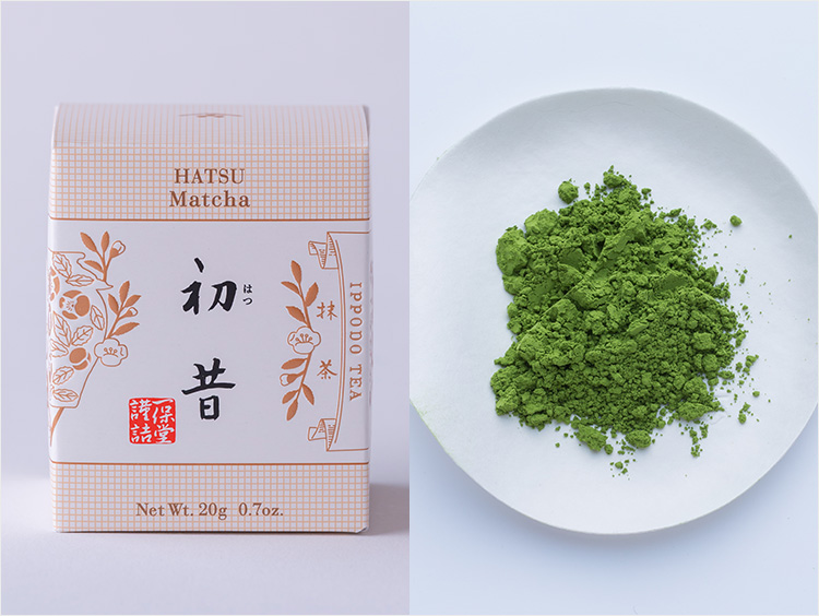＜一保堂茶舗＞初昔のパッケージと中の抹茶
