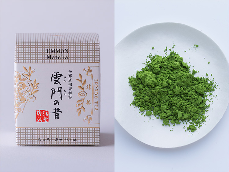 ＜一保堂茶舗＞雲門の昔のパッケージと中の抹茶