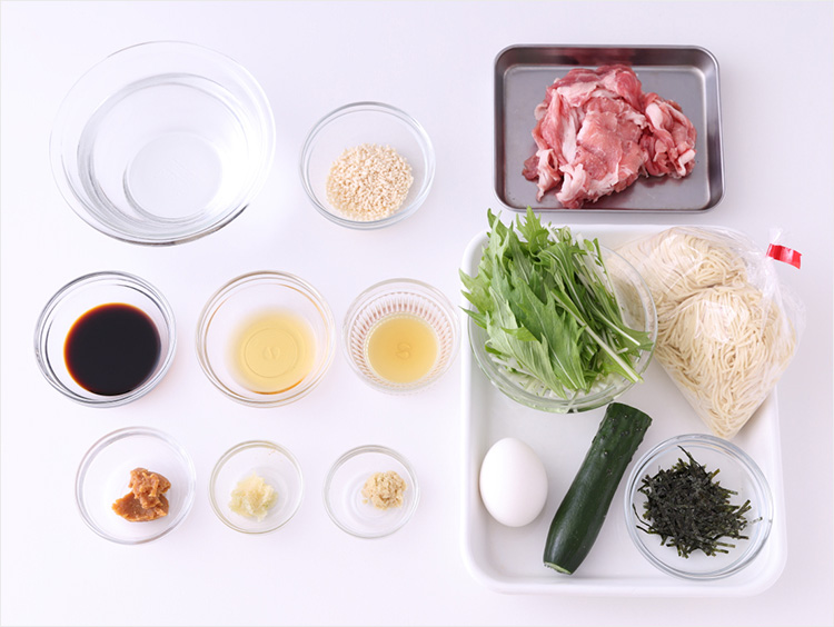 つけ麺の材料のイメージ