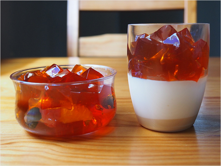 ＜TEAROOM Yoshiki Handa＞紅茶のゼリー、ルイボスティーのゼリー