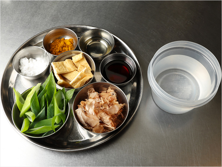京風カレーうどんの材料