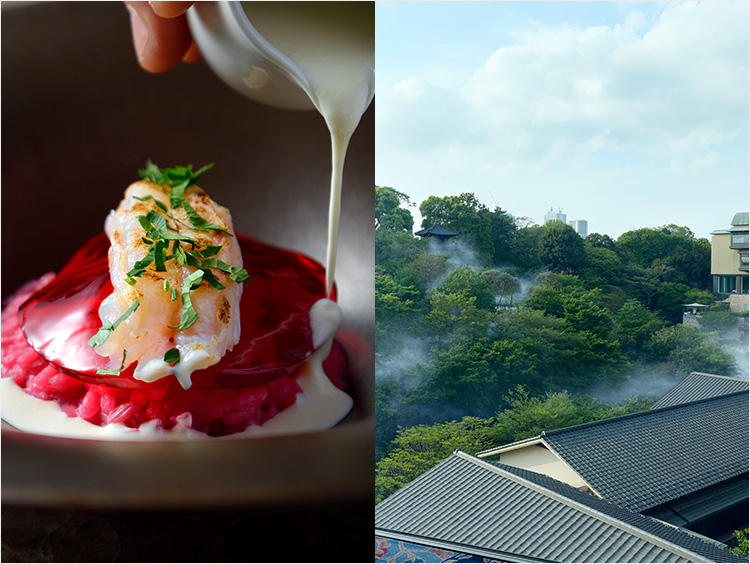 「イル・テアトロ」ビーツと手長海老のリゾット「イル・テアトロ」個室からの景観イメージ