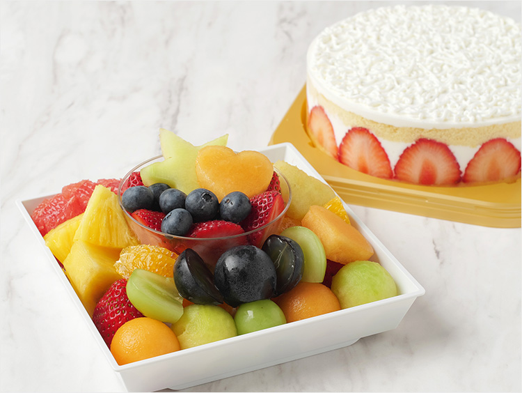 <サン・フルーツ>フルーツショートケーキセット