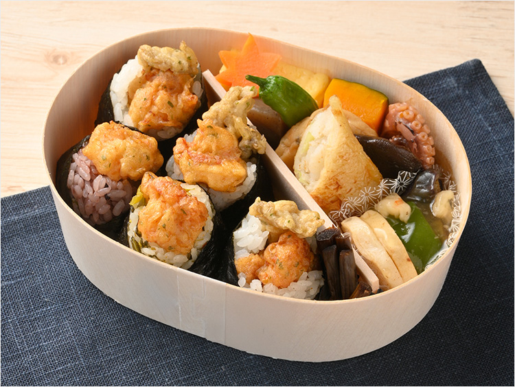 <地雷也>舞茸天むす弁当