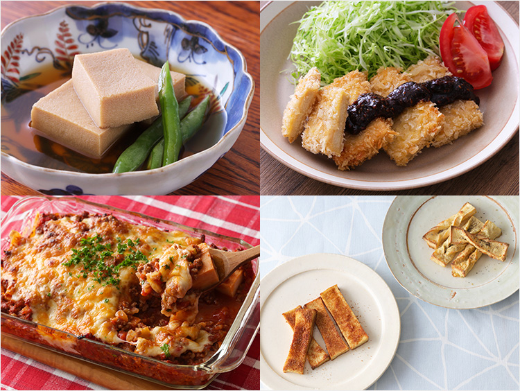 煮物、カツ、グラタン、クッキーのイメージ